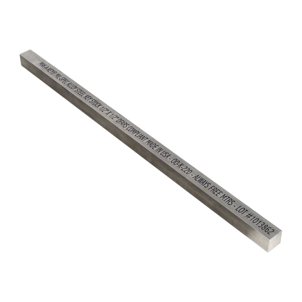 G.L. Huyett Oversized Key Stock, 12 in L, 1/2 in W, 1/2 in H, Alloy Steel MS6005000500-12